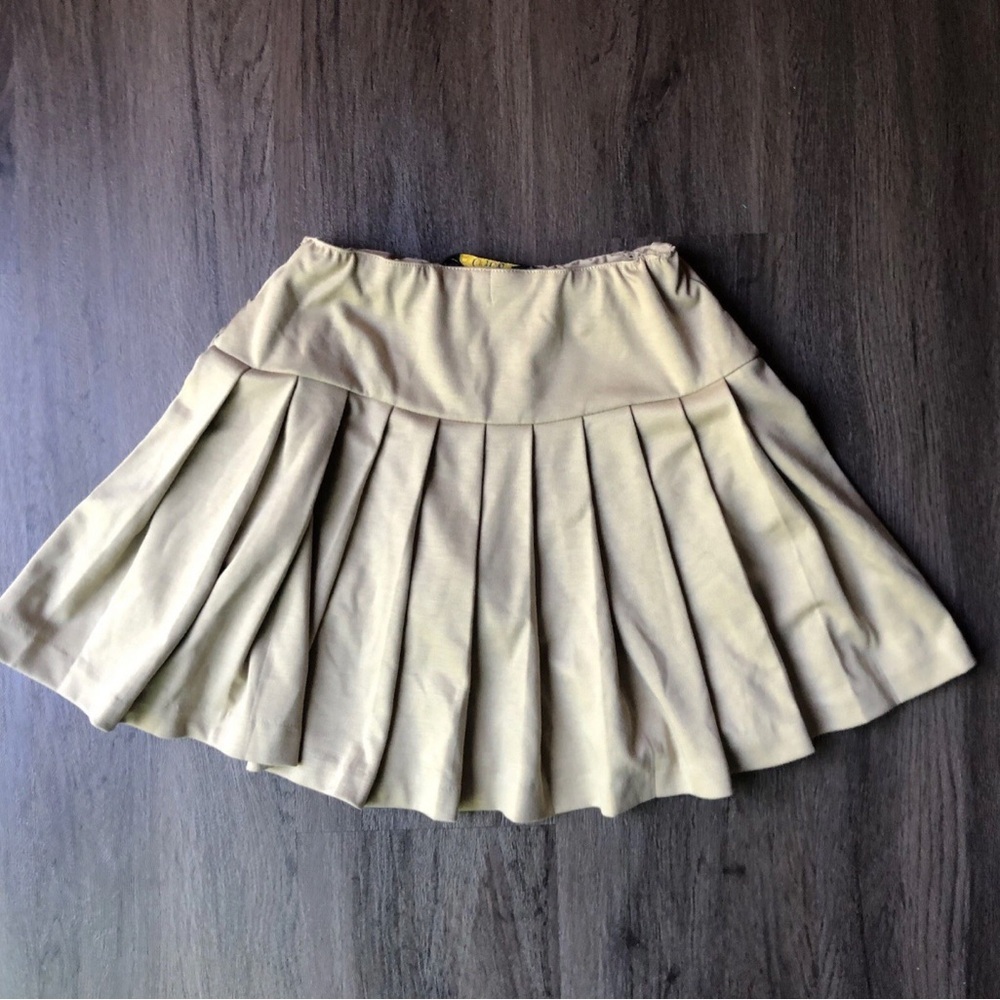 Polo Ralph Lauren Pleated Skort Girls L 12/14 Khaki Pull On School Uniform